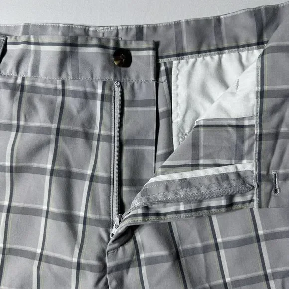 Adidas Shorts Mens 36 Gray Plaid Golf Preppy - Picture 3 of 16
